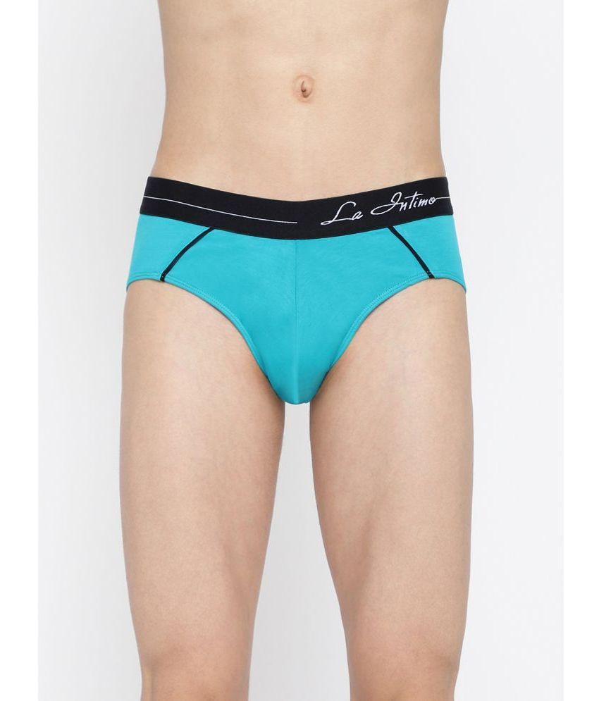     			La Intimo Cotton Men's Briefs ( Turquoise )