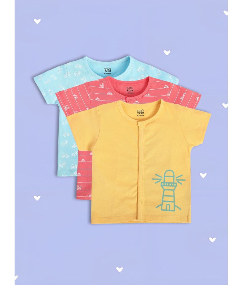     			MINI KLUB Baby Boy Multi Color Front  Open Vest Pack of 3