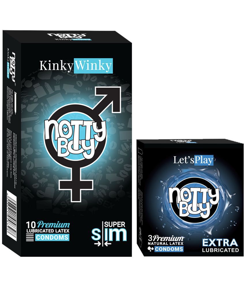     			NottyBoy Ultra Thin Super Slim and Extra Lubricated Condoms - Set of 2, 13 Pieces