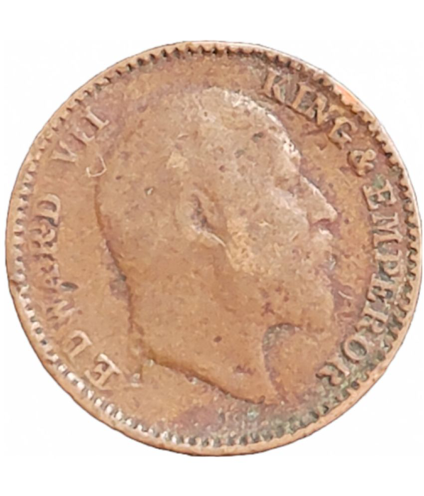     			Very Rare 1/12 Anna 1909 Key Date Edward VII British India Coin