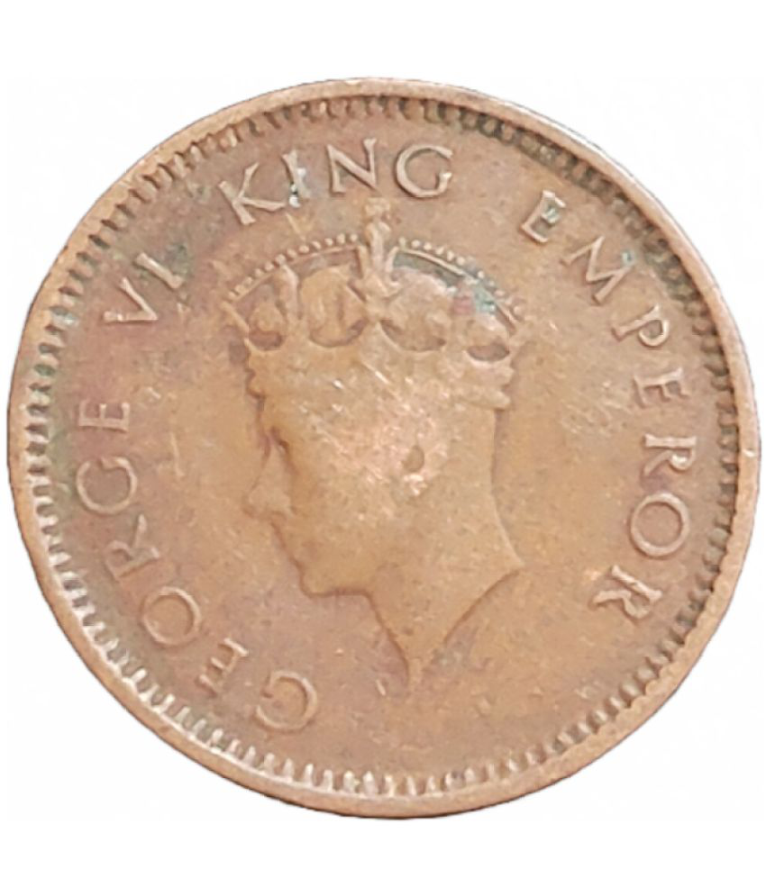    			Very Rare 1/2 Pice 1939 George VI British India Coin