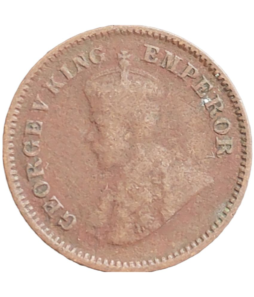     			Very Rare 1/2 Pice 1916 George V British India Coin