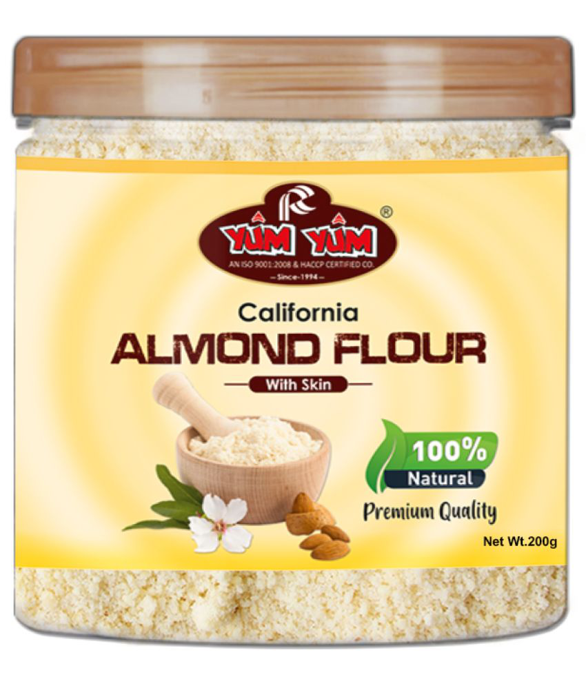     			YUM YUM Almond Flour (Keto-Friendly, Gluten Free unblanched (with Skin) 200g Jar
