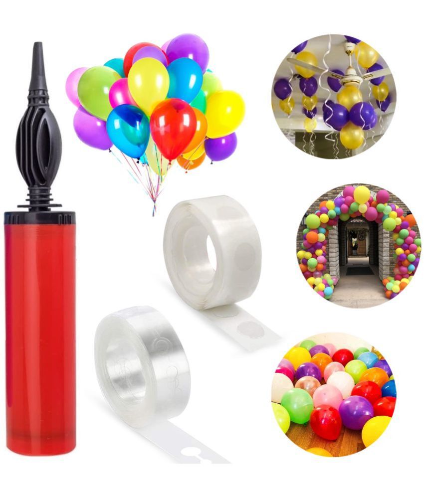     			Zyozi Hand Balloon Pumps, Glue Dot & Arch Balloons Decorations Kit- Balloon Arch Decorating Kit, Lightweight Durable Hand Manual Inflator | Party Decorations Set (Pack of 3)