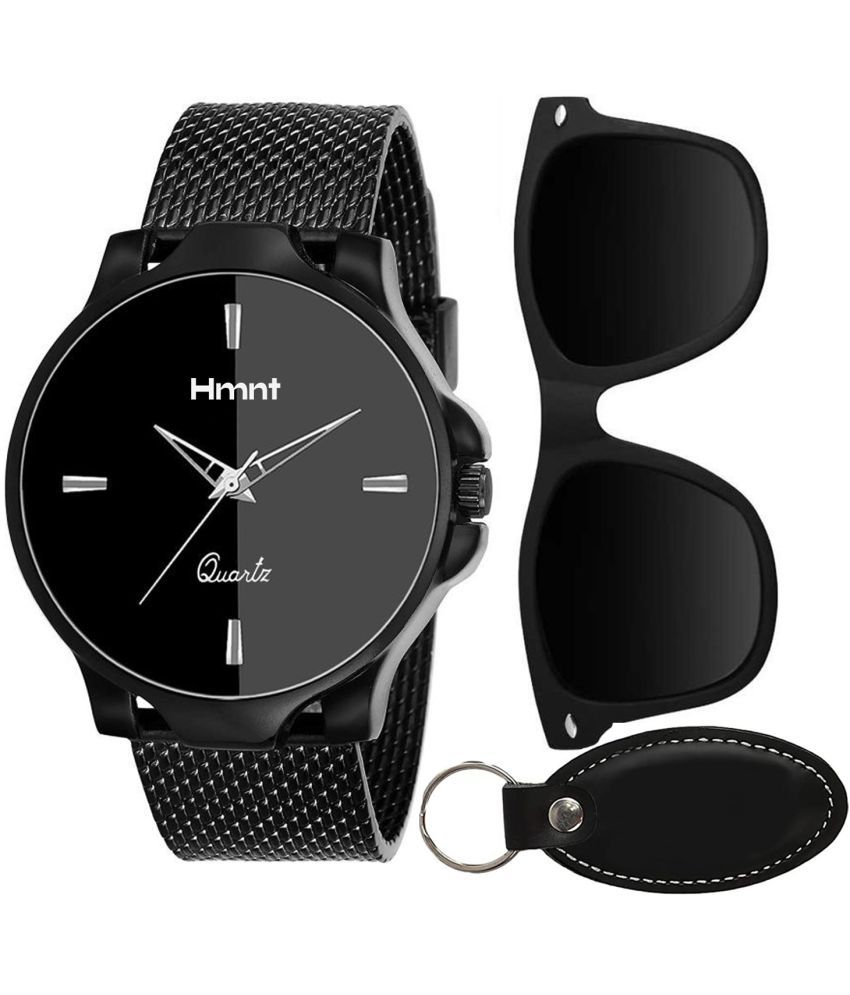     			hmnt Black Silicon Analog Men's Watch