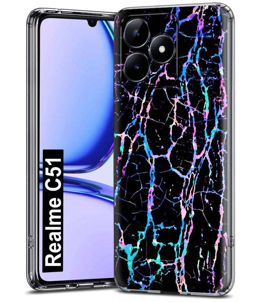     			Fashionury Multicolor Printed Back Cover Silicon Compatible For Realme C51 ( Pack of 1 )