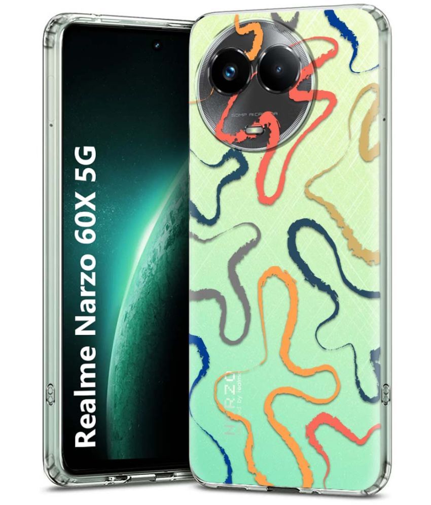     			Fashionury Multicolor Printed Back Cover Silicon Compatible For Realme Narzo 60x 5G ( Pack of 1 )