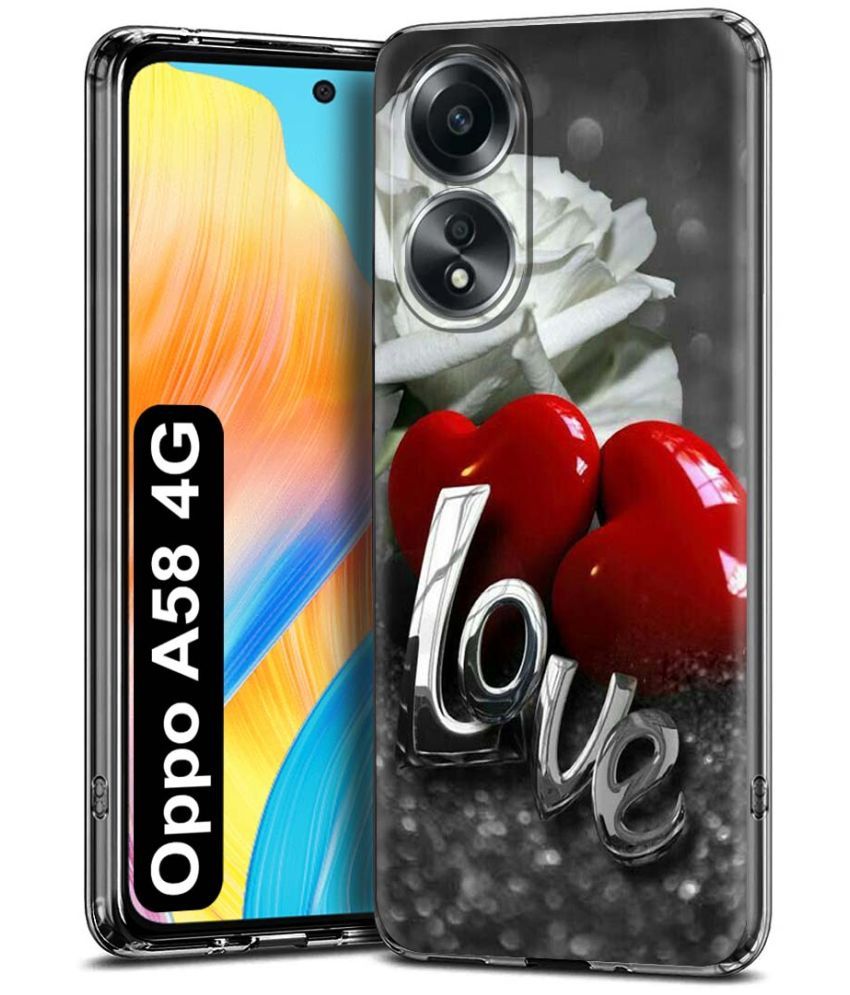     			Fashionury Multicolor Printed Back Cover Silicon Compatible For Oppo A58 4G ( Pack of 1 )