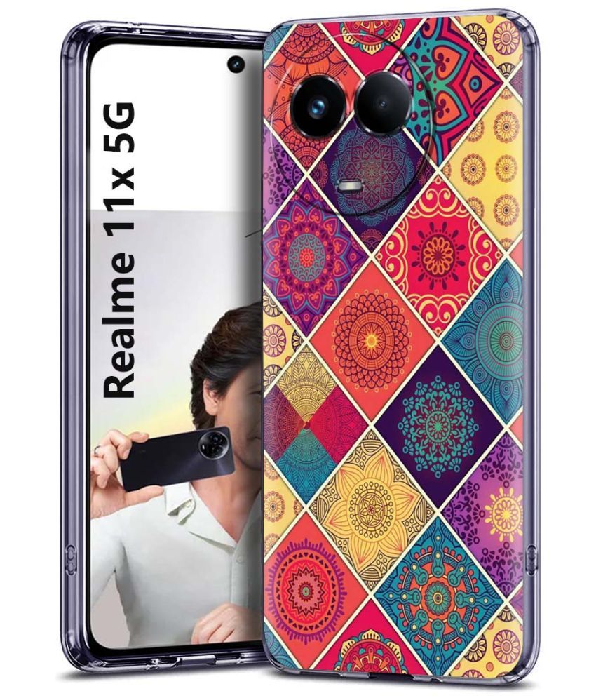     			Fashionury Multicolor Printed Back Cover Silicon Compatible For Realme 11X 5G ( Pack of 1 )