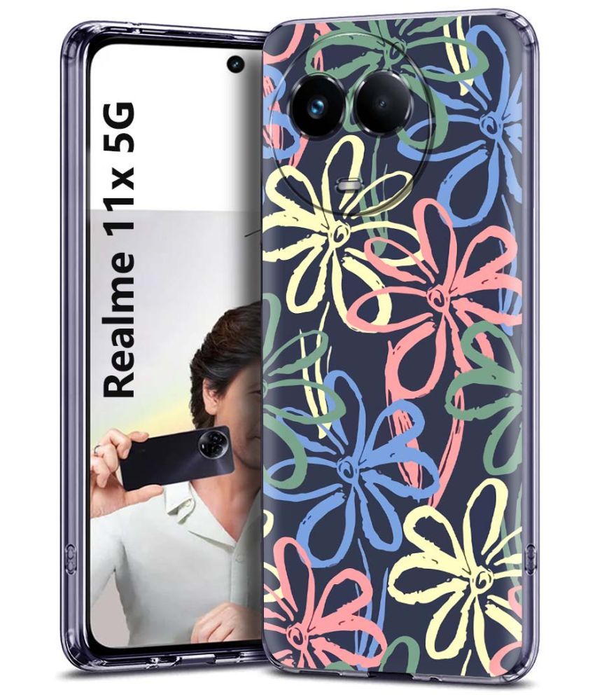     			Fashionury Multicolor Printed Back Cover Silicon Compatible For Realme 11X 5G ( Pack of 1 )