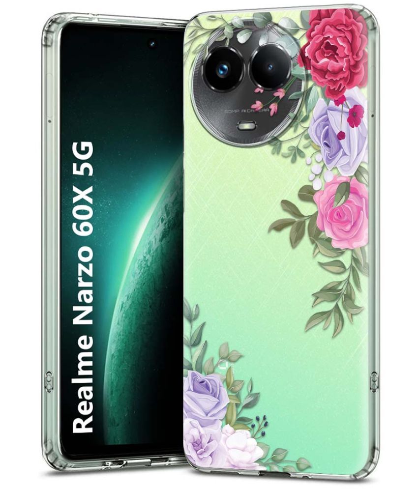     			Fashionury Multicolor Printed Back Cover Silicon Compatible For Realme Narzo 60x 5G ( Pack of 1 )