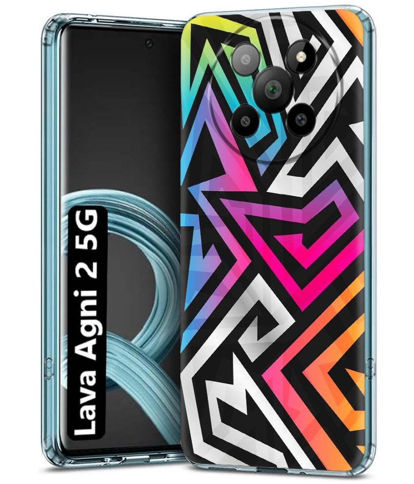     			Fashionury Multicolor Printed Back Cover Silicon Compatible For Lava Agni 2 5G ( Pack of 1 )