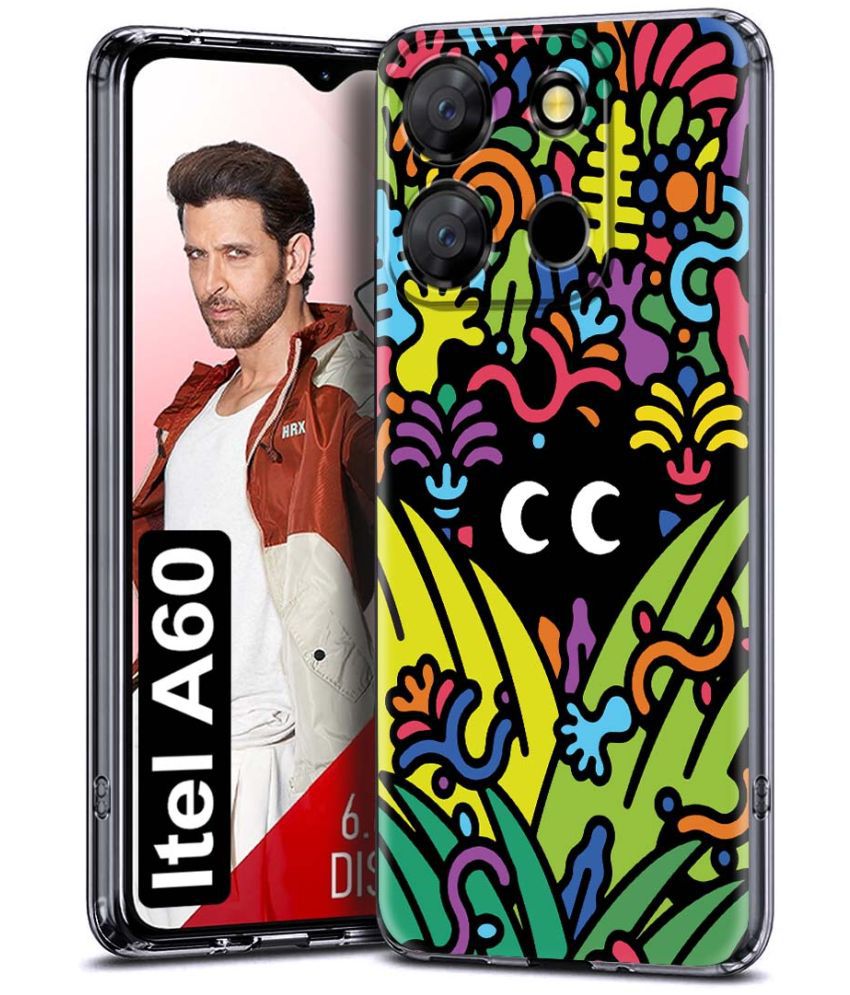     			Fashionury Multicolor Printed Back Cover Silicon Compatible For iTel A60 ( Pack of 1 )