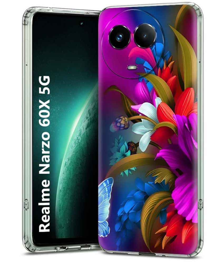     			Fashionury Multicolor Printed Back Cover Silicon Compatible For Realme Narzo 60x 5G ( Pack of 1 )