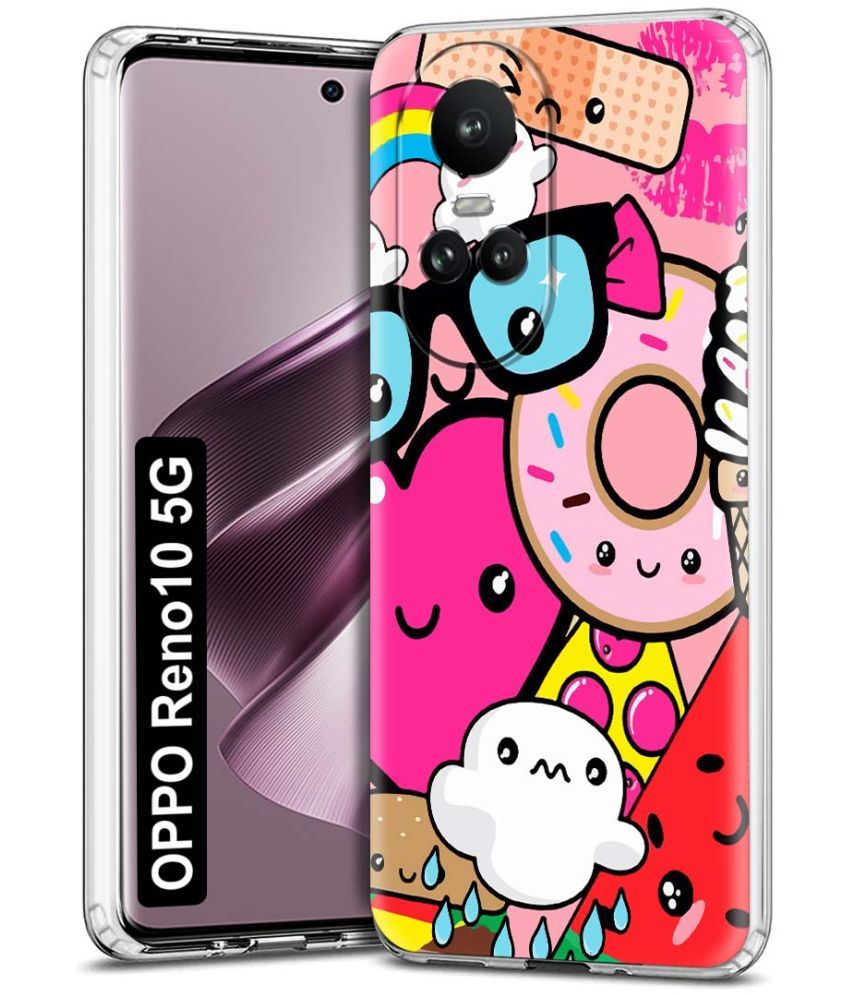     			Fashionury Multicolor Printed Back Cover Silicon Compatible For Oppo Reno 10 5G ( Pack of 1 )