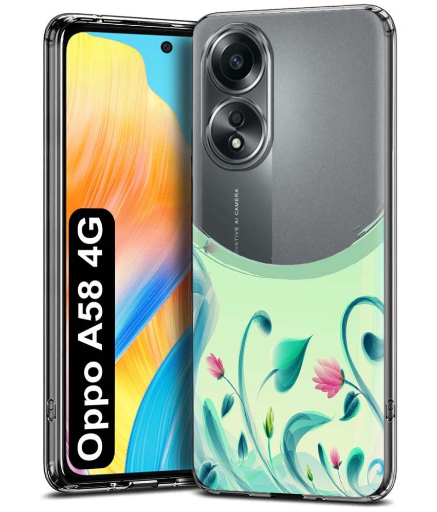     			Fashionury Multicolor Printed Back Cover Silicon Compatible For Oppo A58 4G ( Pack of 1 )