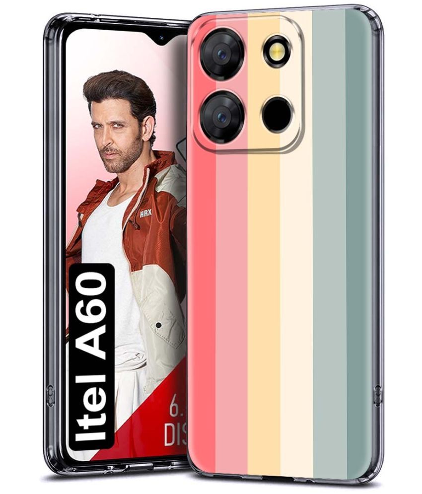     			Fashionury Multicolor Printed Back Cover Silicon Compatible For iTel A60 ( Pack of 1 )