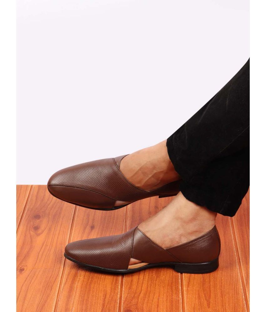     			Fausto Brown Men's Slip On Formal Shoes