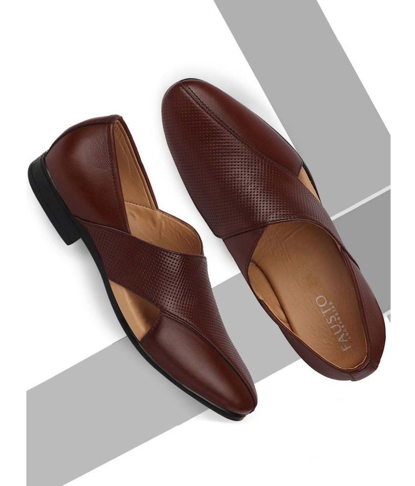     			Fausto Tan Men's Slip On Formal Shoes