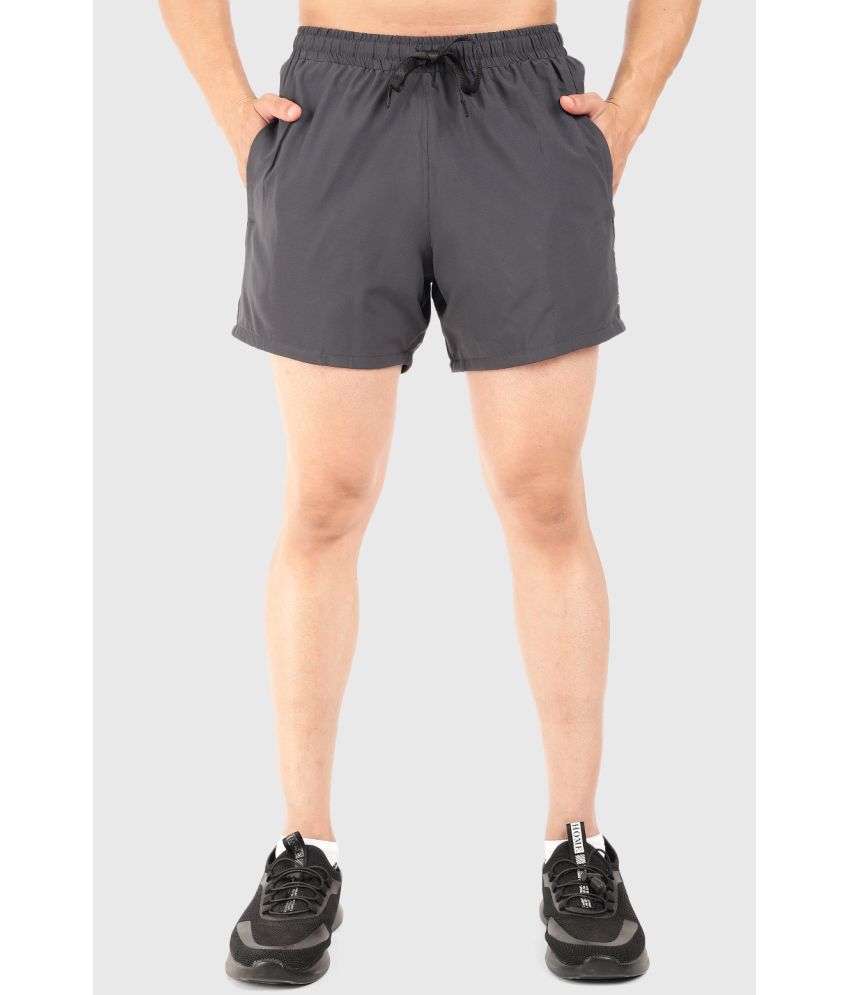     			Fuaark Dark Grey Polyester Men's Gym Shorts ( Pack of 1 )