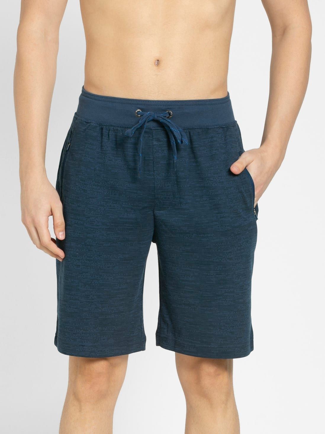     			Jockey AM14 Men's Super Combed Cotton Rich Shorts with Zipper Pockets - Insignia Blue Prints