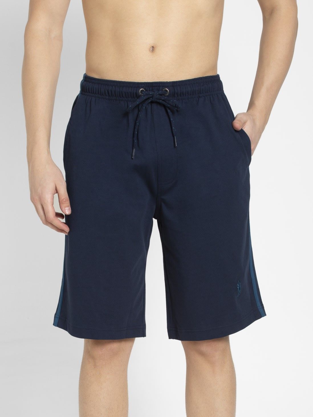     			Jockey 9426 Men's Super Combed Cotton Rich Regular Fit Solid Shorts - Navy & Seaport Teal