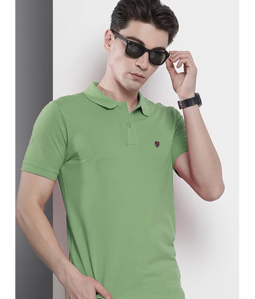     			Merriment Cotton Blend Regular Fit Solid Half Sleeves Men's Polo T Shirt - Mint Green ( Pack of 1 )