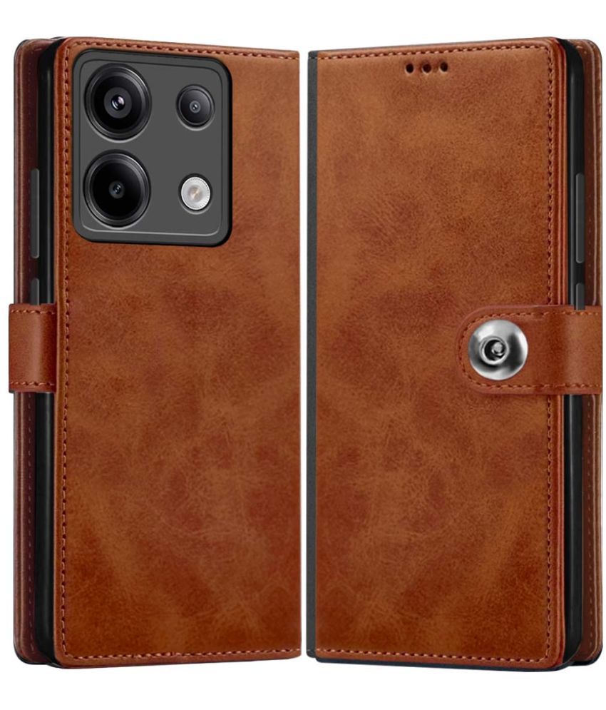     			NBOX Brown Flip Cover Leather Compatible For Redmi Note 13 Pro 5G ( Pack of 1 )
