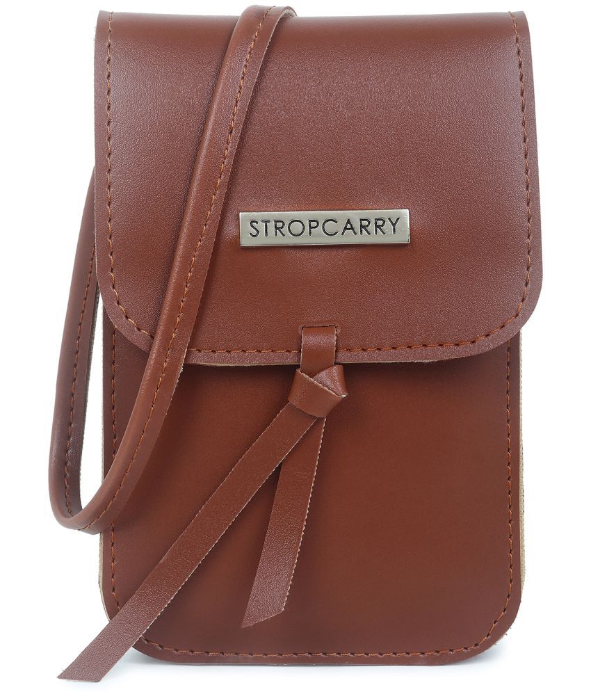     			Stropcarry Brown Faux Leather Sling Bag