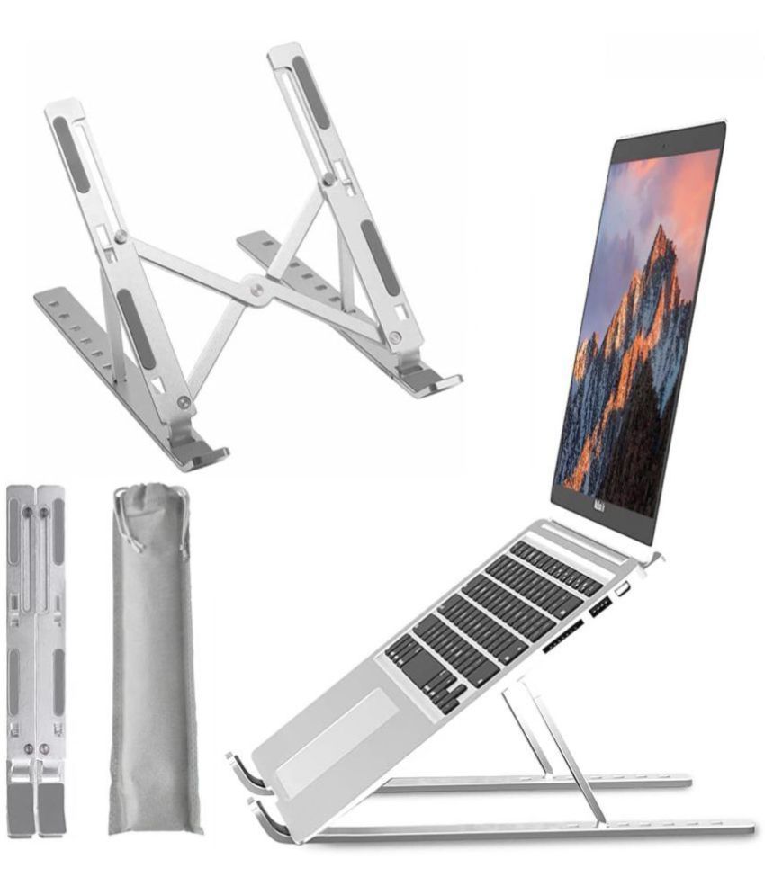     			Vertical9 Laptop Table For Upto 40.64 cm (16) Silver with 6 Adjustable levels.