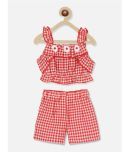 Nauti Nati Red & White Polyester Baby Girl Top & Shorts ( Pack of 1 )