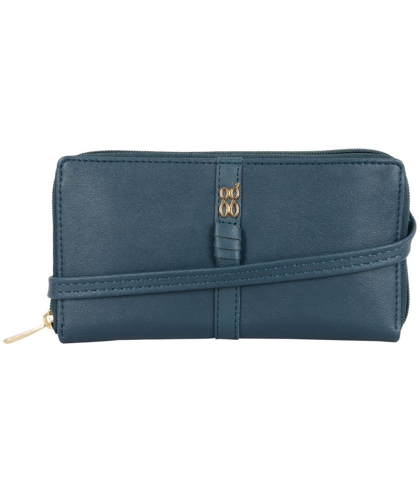     			Baggit Faux Leather Blue Women's Zip Around Wallet ( Pack of 1 )