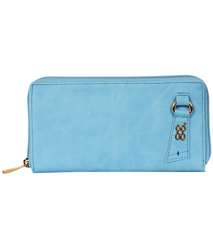     			Baggit Faux Leather Blue Women's Zip Around Wallet ( Pack of 1 )