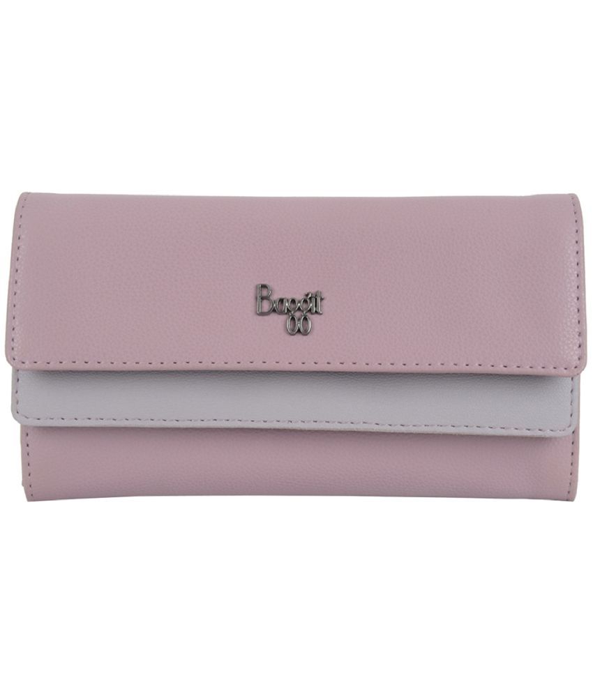     			Baggit Faux Leather Pink Women's Three fold Wallet ( Pack of 1 )