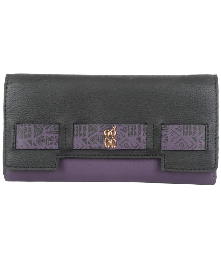     			Baggit Faux Leather Purple Women's Three fold Wallet ( Pack of 1 )