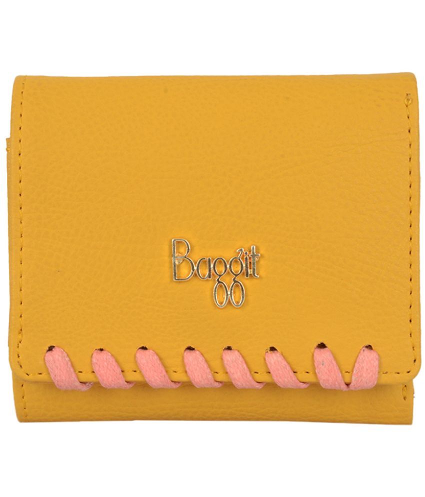     			Baggit Faux Leather Yellow Women's Three fold Wallet ( Pack of 1 )