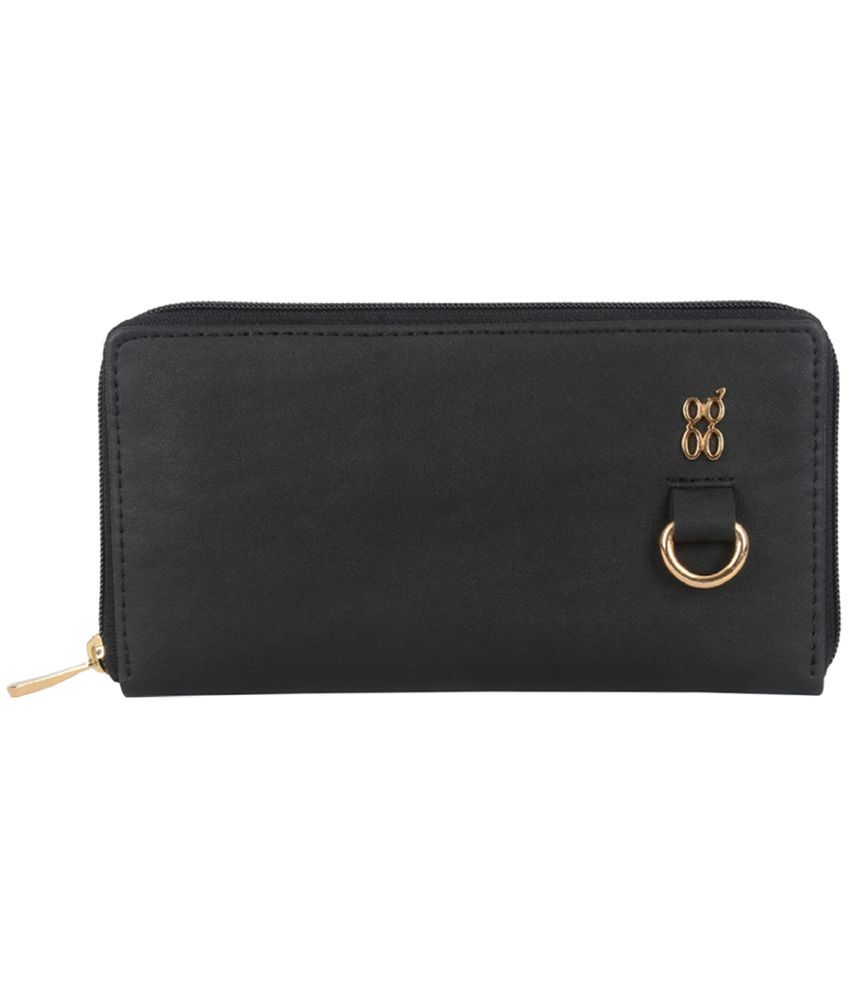     			Baggit PU Black Women's Zip Around Wallet ( Pack of 1 )