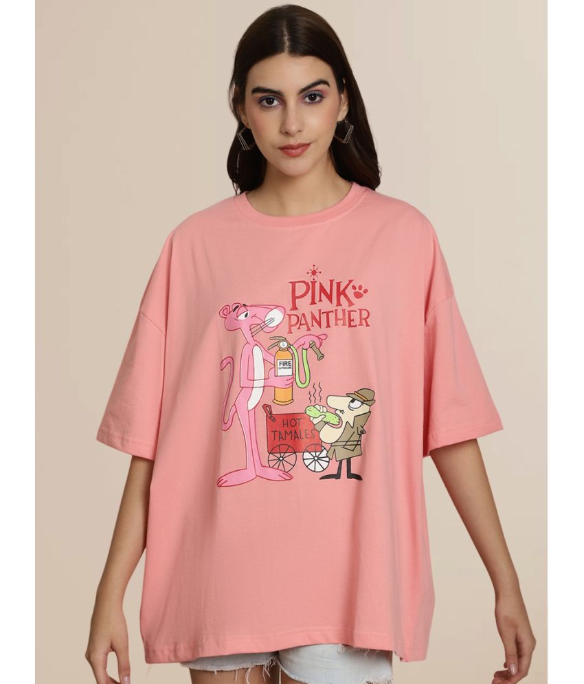     			Fabflee Orange Cotton Loose Fit Women's T-Shirt ( Pack of 1 )