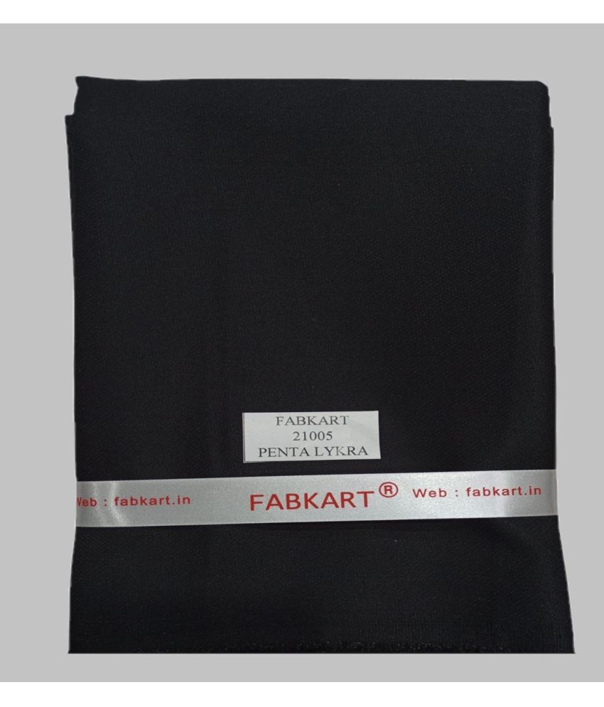     			Fabkart Black Polyester Blend Men's Unstitched Pant Piece ( Pack of 1 )