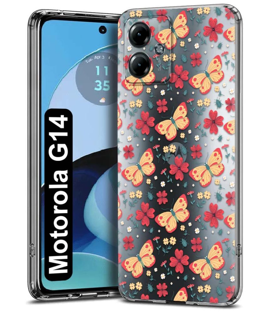     			Fashionury Multicolor Printed Back Cover Silicon Compatible For Motorola G14 ( Pack of 1 )