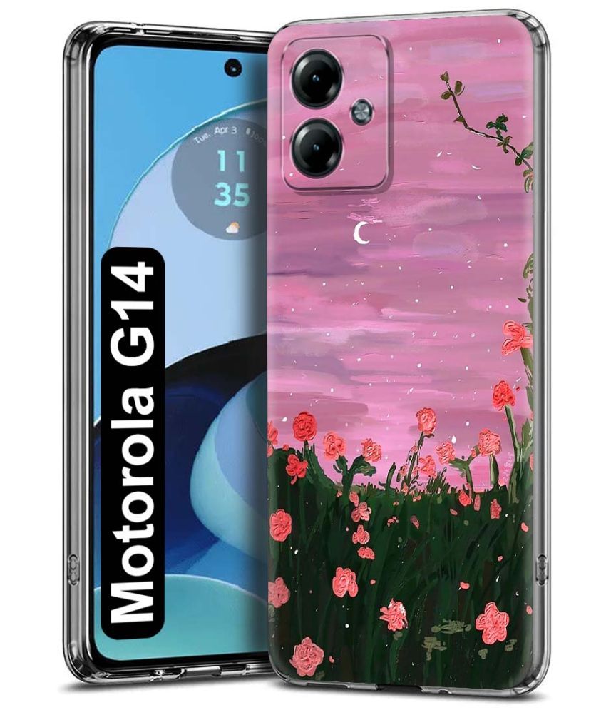     			Fashionury Multicolor Printed Back Cover Silicon Compatible For Motorola G14 ( Pack of 1 )