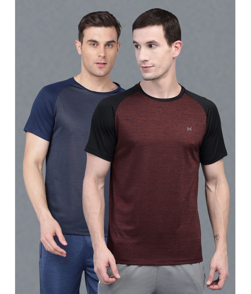     			Force NXT Multi Polyester Regular Fit Men's Sports T-Shirt ( Pack of 2 )