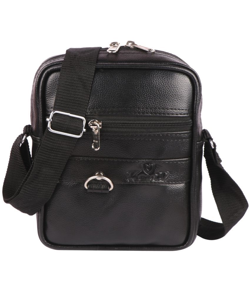     			Keviv Black Solid Messenger Bag