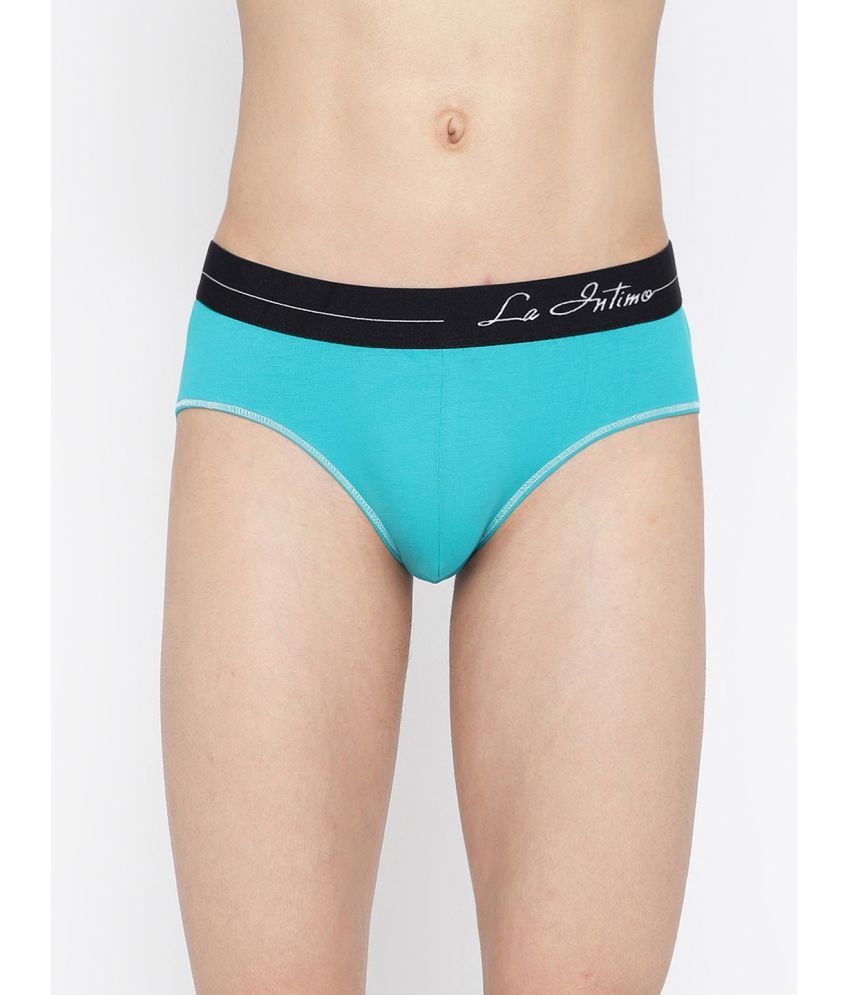     			La Intimo Pack of 1 Cotton Briefs For Men's ( Teal )