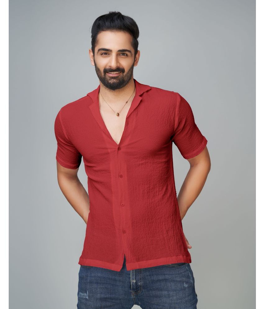     			Somore Cotton Blend Regular Fit Solids Half Sleeves Men's Casual Shirt - Maroon ( Pack of 1 )