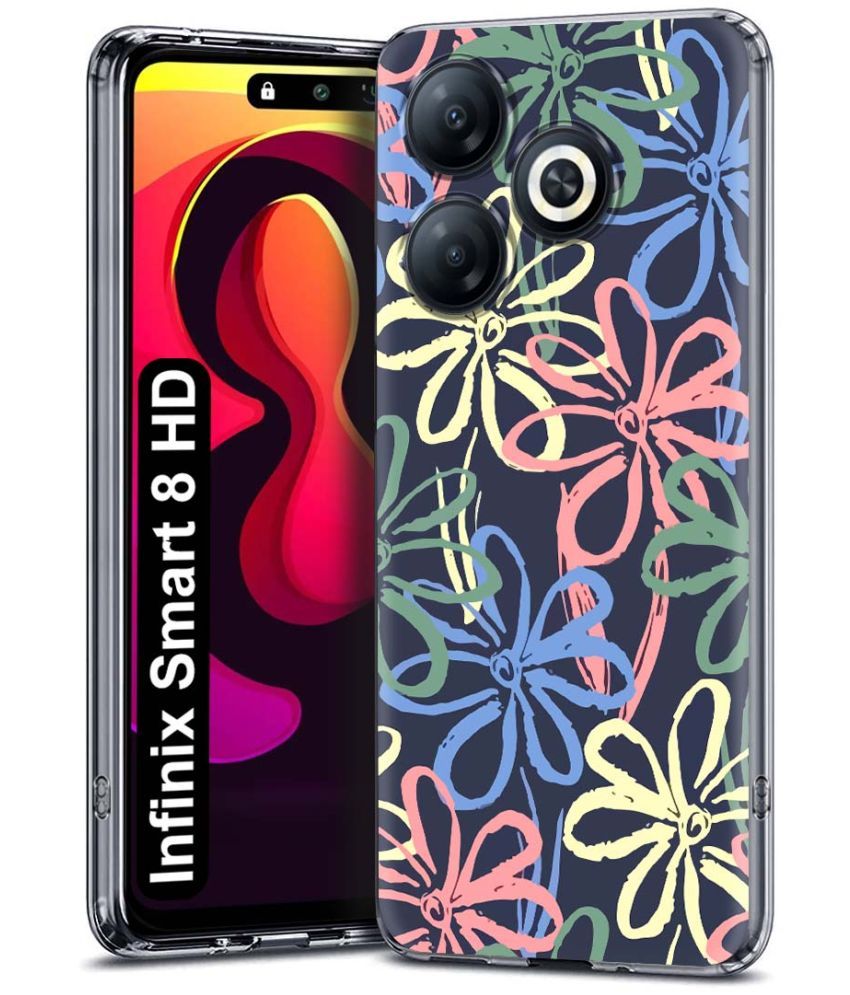     			NBOX Multicolor Printed Back Cover Silicon Compatible For Infinix Smart 8 HD ( Pack of 1 )