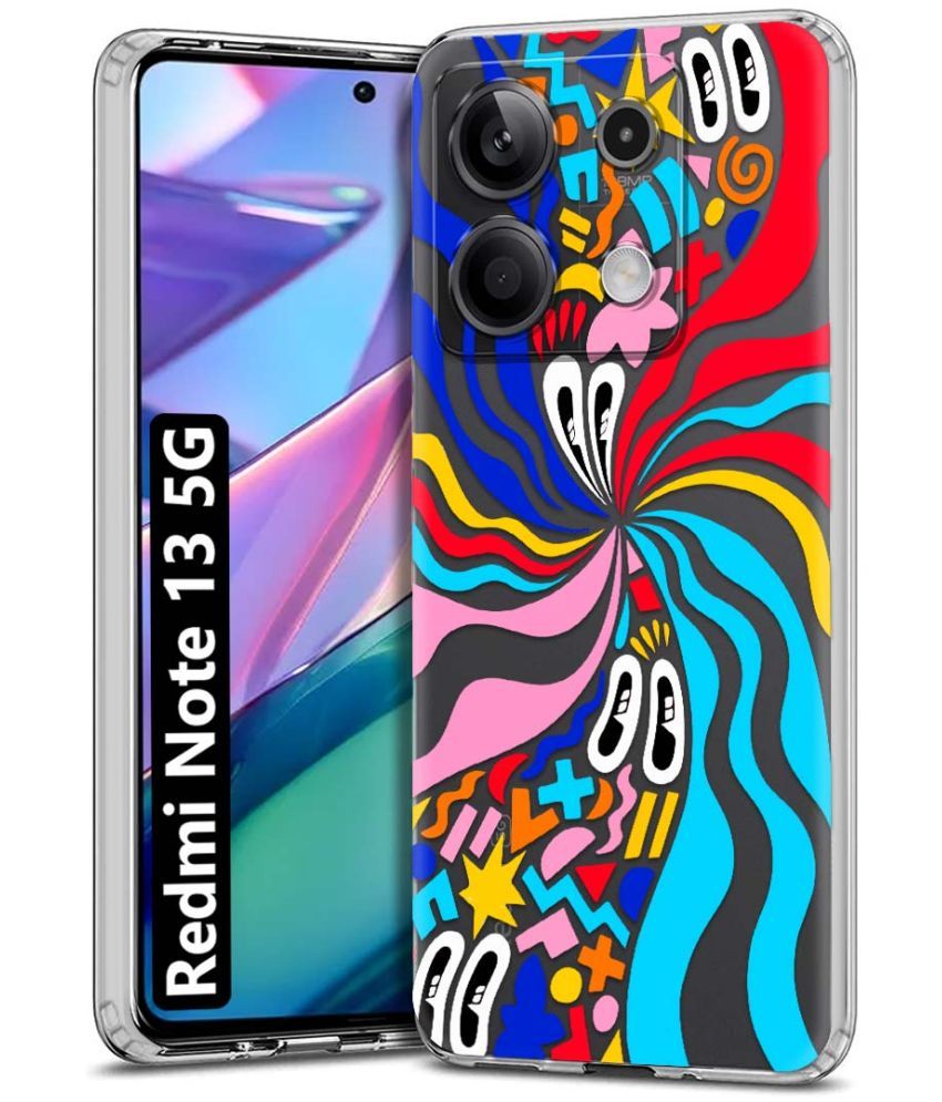     			NBOX Multicolor Printed Back Cover Silicon Compatible For Redmi Note 13 5G ( Pack of 1 )