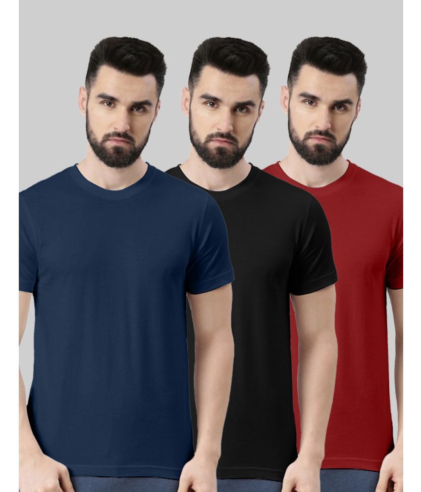     			Veirdo Pack of 3 100% Cotton Regular Fit Men's T-Shirt ( Maroon )