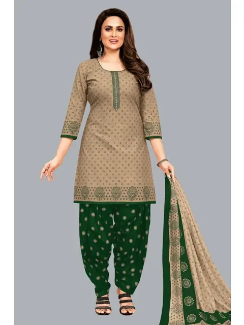 Buy Beige Cotton Churidar Suit After Six Wear Online at Best Price