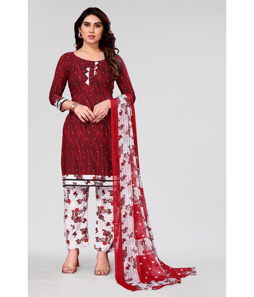     			Anand Unstitched Crepe Printed Dress Material - Red ( Pack of 1 )